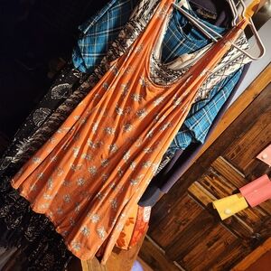 Forever 21 Orange Floral Tank Top